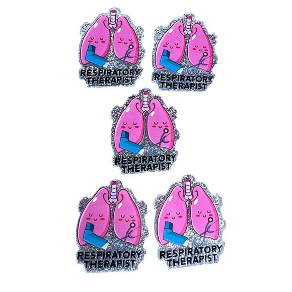 10 pc glitter Respiratory Therapist Pulmonology  RN Nurse acrylic flat back char - Picture 1 of 3